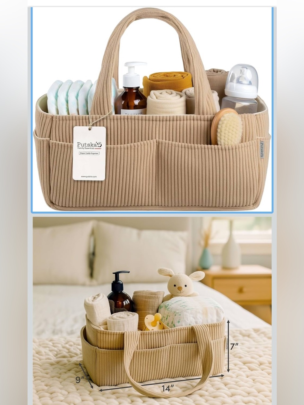PUTSKA Baby Diaper Caddy Organizer Nwt - Picture 1 of 7